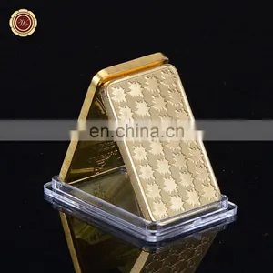WR 1 Troy OZ 100 Mills Gold Bar Plated With 24k 999 Gold Maple Leaf Bar Replica Bullion for Home Decor thumbnail-2