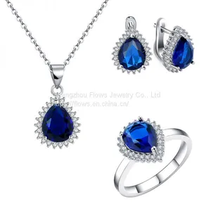 The Platinum Gold Plated 925 Sterling Silver Jewelry Set Inlay Elegant Crystal And Cubic Zircons thumbnail-1