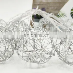 YIWO Holiday Decoration Christmas Led Light Silver Metal Ball Shaped String Lights Golden Fairy Lights For Home Party Decoration thumbnail-5