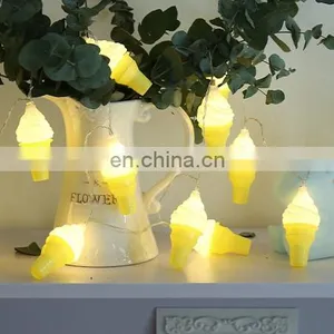 10L Battery Powered Ins Hot Led Night String Ice Cream Light Wedding Decorative Parti Lights Spring Strip Indoor Lighting thumbnail-5