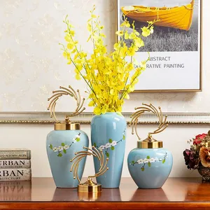 New Chinese Modern Simple Fashion Hand Made Ceramic Vase For Hotel Office Showroom Decor thumbnail-1