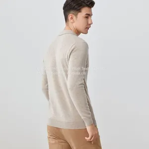 Men′s Polo Collar 100% Pure Cashmere Design Knitted Sweater Casual Shirt thumbnail-3