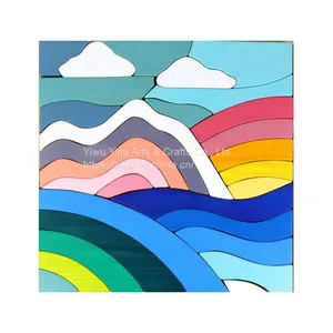 Preschool Colorful Learning Educational Toys - Geometry Wooden Blocks for Boys & Girls thumbnail-1