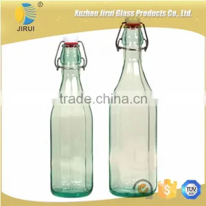 Square Swing Top Glass Drinking Bottles Wholesale With Stoppers thumbnail-1