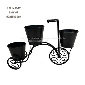 Antique Indoor and Outdoor Wrought Iron Bicycle Planter thumbnail-2