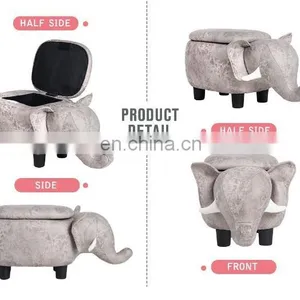 Animal Elephant Shaped Kids Storage Stool for Living Room Furniture thumbnail-3