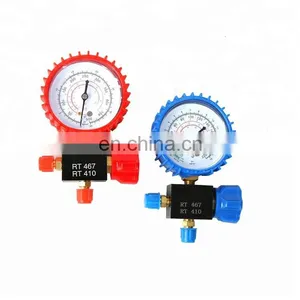 Conjunto de manômetros monobloco de alumínio CT-466 ALA para sistema de refrigeração HVAC e ar-condicionado automotivo, manômetro monobloco para recarga de gás do ar-condicionado thumbnail-2