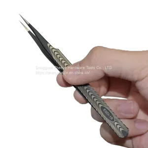 Sticker Special Small Tweezers High Precision Stainless Steel Hand Curtain Tool Black Textured Tweezers ESD-18 Tweezers thumbnail-3