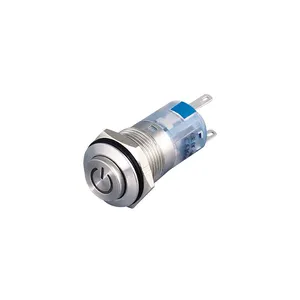 Ip67 16mm High Head Power Symbol Illuminate 12v 24v 2no2nc Momentary Pushbutton Switch thumbnail-1