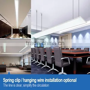 2000x100mm Spring Mounted Suspended Flat Slim Led Panel Light for Office thumbnail-5