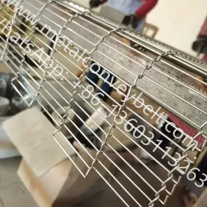 304 Stainless Steel Wire Mesh Ladder Chain Conveyor Belt Flat Flex Belt for Furnace Oven,pizza Oven thumbnail-3