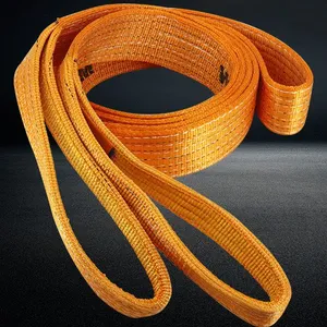 15 Tonne Polyester Double Duplex Flat Webbing Lifting Sling Strap Belt With Soft Eyes thumbnail-4