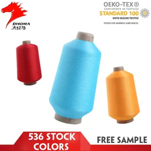 100% Recycled Polyester Yarn GRS Certificate Polyester Dty Yarn Low Breakage Yarn Polyester With 536 Stock Colors thumbnail-4