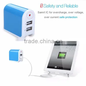 Shenzhen Dual USB Mobile Travel Charger Factory Price 5V 2.1A Mini 2-Port Dual USB Wall Charger thumbnail-1