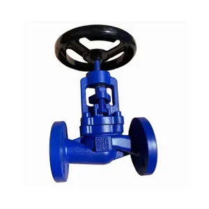 DIN WJ41T PN16 Ductile Iron Bellows Seal Globe Valve GGG50 GGG40 DN50 Cast Steel WCB Flange Bellows Globe Valve thumbnail-2