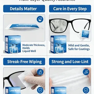 OEM Anti-Fog Cleaning Wipes for Glasses, Phone Screens & Camera Lenses – Portable Disposable Lens Wipes thumbnail-5