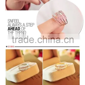 Top Selling Rhinestone Double Band Wedding Finger Ring thumbnail-4