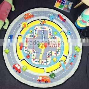 Fashion Cartoon Kids Toys Organizer Portable Children Baby Play Mat With Sides thumbnail-1