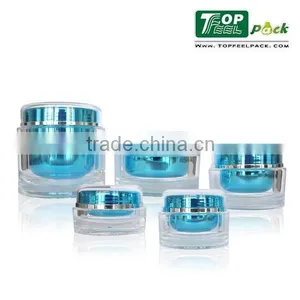 2015 High-end Acrylic Plastic Essential Cream Jar With Screw Cap 5g 15g 30g 50g 100g 200g thumbnail-1