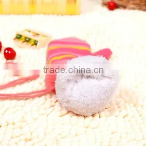 Children Candy Color Stripe Cute Gloves, Full Finger Lovely Knitted Gloves thumbnail-3