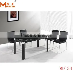 Modern Metal Glass Dining Tables and Chairs thumbnail-2