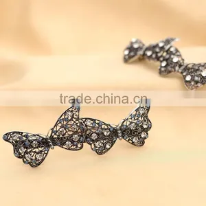 Luxurious Super Cute Loving Butterfly Long Hair Clip Rhinestone Barrettes Hair Ornament Accessories For Women Beauty thumbnail-6
