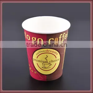 Custom Logo Printed Disposable Single Wall Coffee Paper Cups With Lids thumbnail-5
