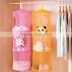 3 Shelf Layer Hanging Storage Basket Bags Net Kids Toy STuffed Plush Organizer Bag Bedroom Wall Door Closet thumbnail-2