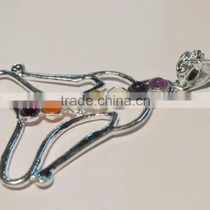7 Chakra Gemstone Yoga Pendant thumbnail-3