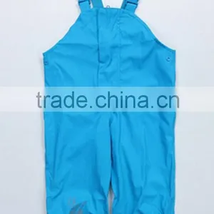 Kids PU Rain Pant Bib With Reflective Tape Wholesale thumbnail-1