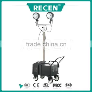 China Manufacture 2*35W HID Scalable High Mast Emergency Rechargeable Portable Stadium Light Tower thumbnail-1