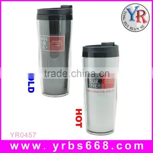 Double Wall Plastic Color Changing Plastic Cup With Lid thumbnail-4