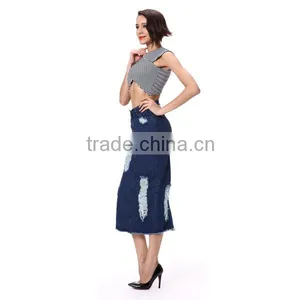 Latest Design Summer Tops 2017 Cross Front Women Crop Tops Wholesale thumbnail-3