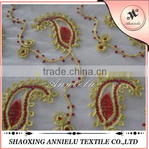 Wholesale Gold Sequin Mesh Embroidery Fabric thumbnail-1