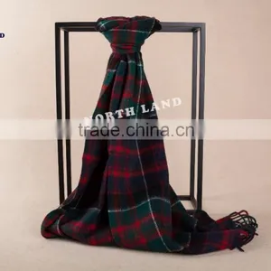 Wool Cashmere Scottish Tartan Scarf thumbnail-2