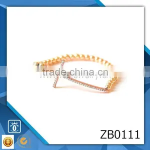 Micro Pave Jewelry Jewellery Wholesale Gold Plated Cross With White Zircon Stretchable Bracelet for Women thumbnail-1
