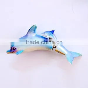 5.5 Inch Plastic Pearl Powder Dolphin Fridge For Magnets, Beach Souvenir Magnet thumbnail-3