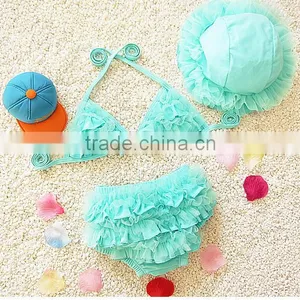 Cute Summer Girl Swimswear For Kids,Fashion Children Bikini Set With Hats thumbnail-5