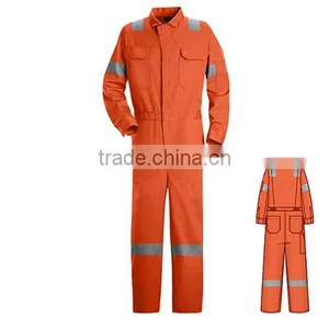 Safety Orange Coverall With Reflective Tape thumbnail-1