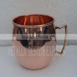 Copper Moscow Mule Barrel Mug With Brass Handle thumbnail-1