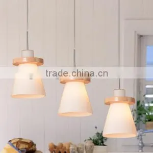 Wood Hanging Lamp Glass Hanging Lamp Dinning Hall Chandelier Simple Wooden Hanging Lamp thumbnail-1