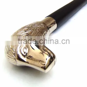 Beautiful Brass Lion Handle Walking Stick/Stylish Antique Walking Stick/Black Wood Walking Stick Wk1119 thumbnail-2