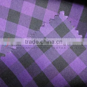 Polyester Gien Check Yarn Dyed Purple Fabric for Shirt thumbnail-1