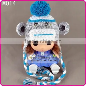 Knitting Children's Winter Hats Knitted Monkey Crochet Hats for Babies thumbnail-1