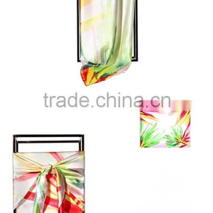 100% Silk Satin Fabric Table Print Silk Scarf/scarves/ Kerchief /headband/hijab thumbnail-4