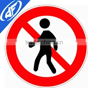 Reflective Adhesive Forbid Pedestrian Through Road Sign thumbnail-1