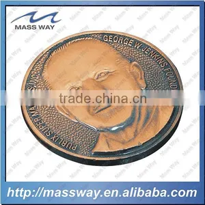 Custom Souvenir Memorial 3D Old Antique Copper Character Coin thumbnail-1