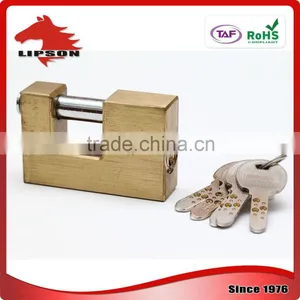 Lipson LS-200K Series Hardened Steel Shackle Kaba Key Rectangular Brass Padlock thumbnail-6