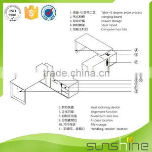 China Supplier Excellent Quality Modern Executive Glass Office Desk thumbnail-5