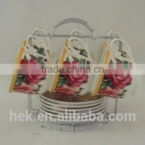 Flower Design Cup and Saucer Set thumbnail-4
